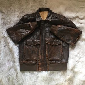 Vintage Rage Leather™️ 1983 Brown Bomber Jacket